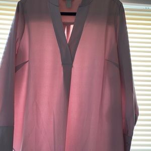 H&M blush pink silk shirt sz m